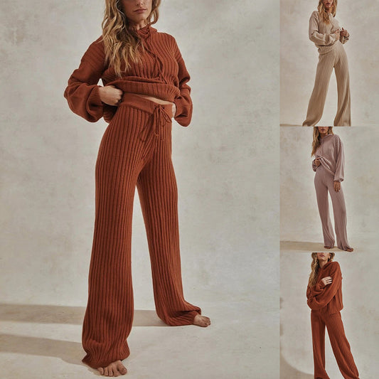 Adèle – Ensemble pull et pantalon large femme, chic et confortable