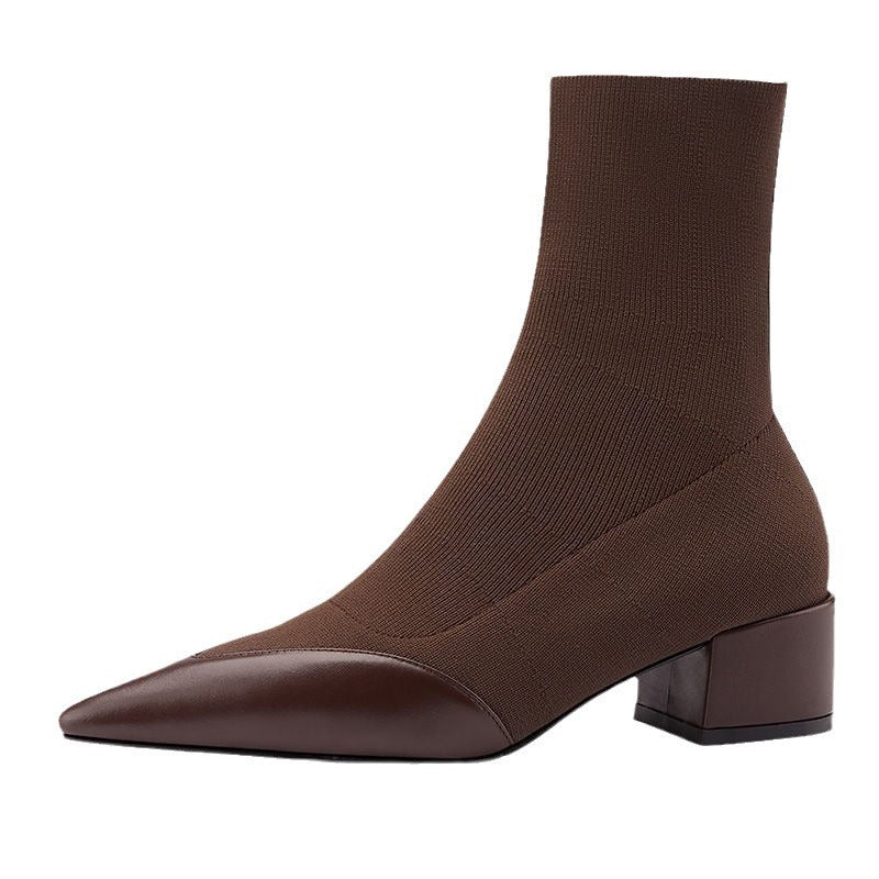 Bottines Femme en Fil de Laine Lucie Royale – Élégance et Confort pour l'Automne