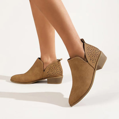 Laurence | Bottines Western Femme à Petit Talon avec Découpe en V, Style Casual