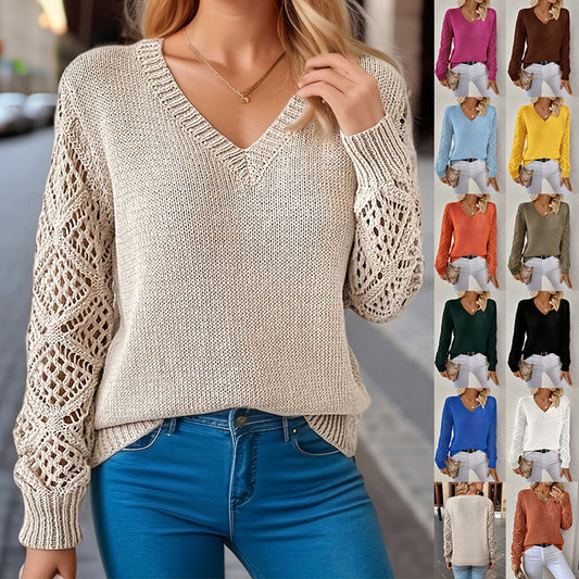 Pull femme en maille ajourée Chloé – Élégance et confort au quotidien