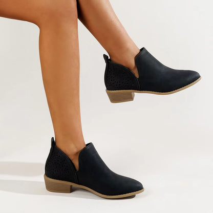 Laurence | Bottines Western Femme à Petit Talon avec Découpe en V, Style Casual