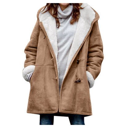 Manteau à Capuche Mi-Long Chantal Précieuse : Élégance et Confort Hivernal