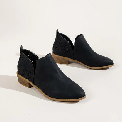 Laurence | Bottines Western Femme à Petit Talon avec Découpe en V, Style Casual