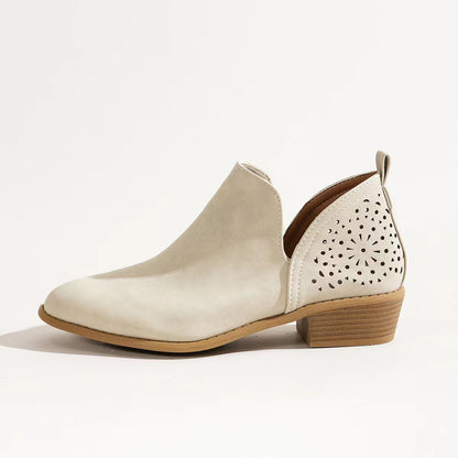 Laurence | Bottines Western Femme à Petit Talon avec Découpe en V, Style Casual