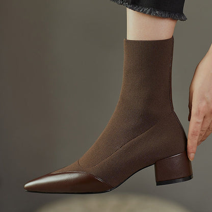 Bottines Femme en Fil de Laine Lucie Royale – Élégance et Confort pour l'Automne