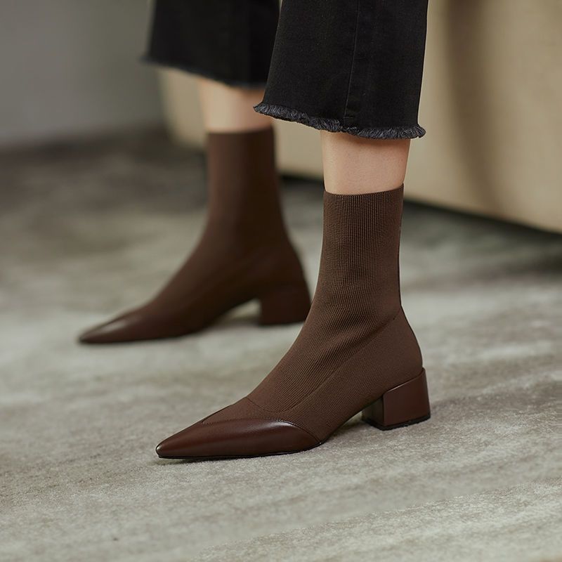 Bottines Femme en Fil de Laine Lucie Royale – Élégance et Confort pour l'Automne