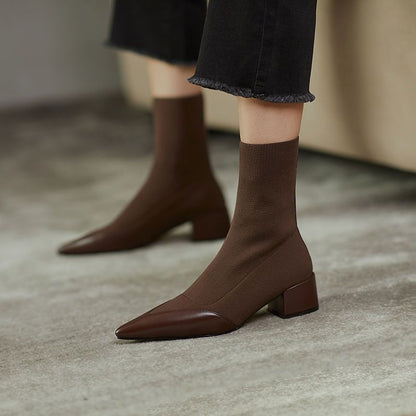 Bottines Femme en Fil de Laine Lucie Royale – Élégance et Confort pour l'Automne